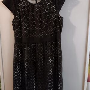 Womens ann taylor black designs midi length dress size 8